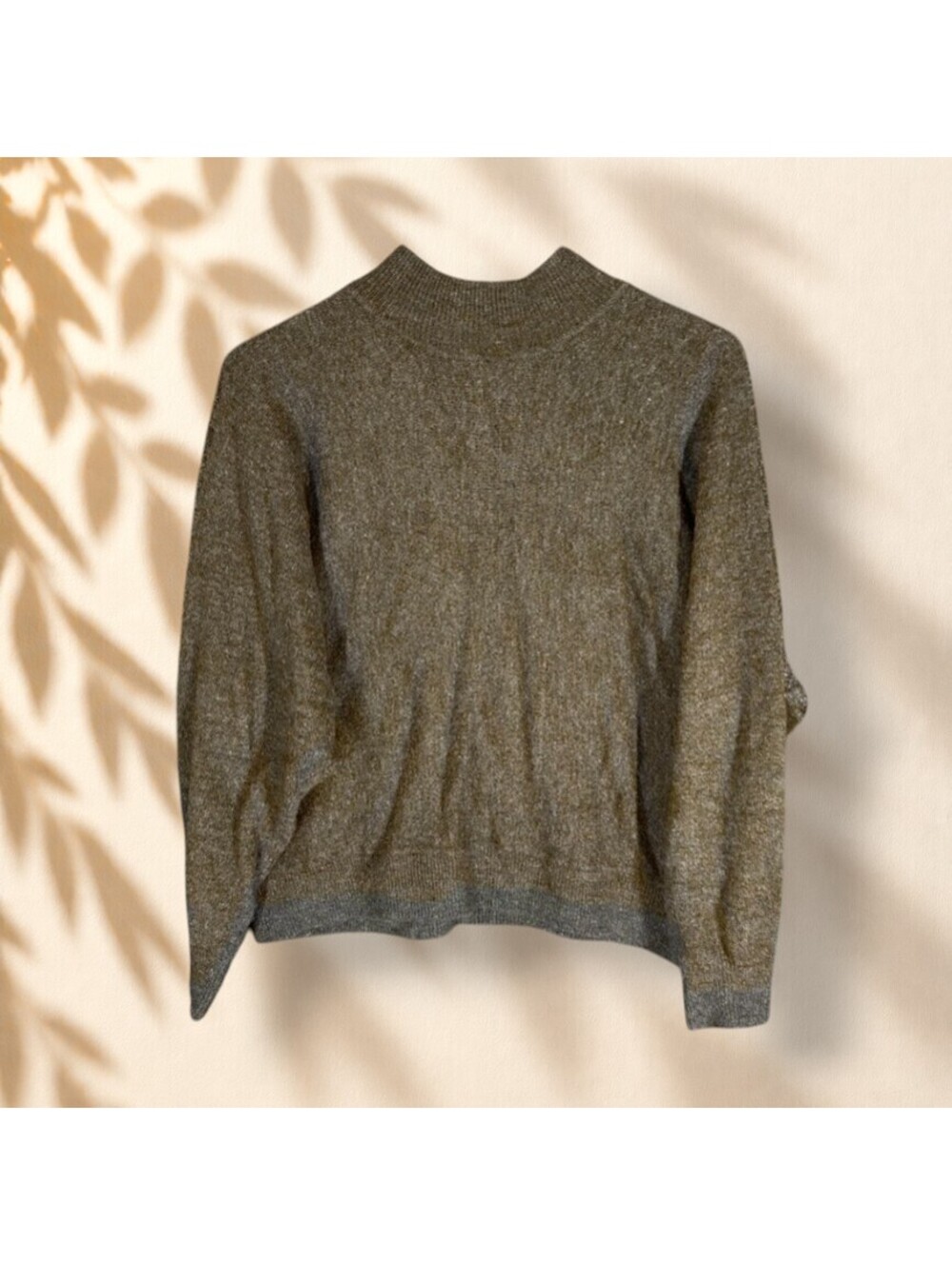 H&M Sweater Pullover Women L Large Brown Knit Long Sleeve High Neck Wool Soft